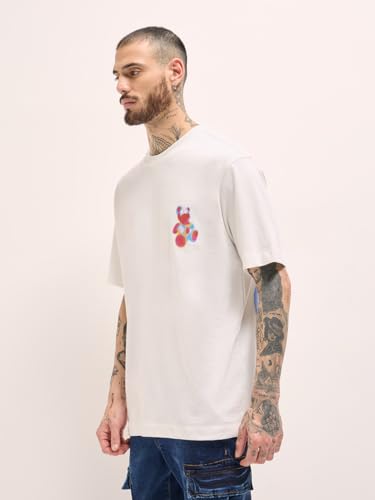 THE BEAR HOUSE Men's Geometric Oversized Fit T-Shirt