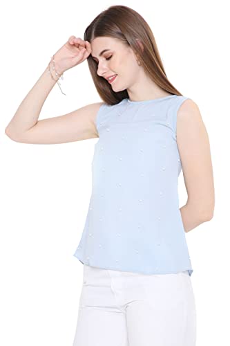 OJ Women's Pearl Embellished Sleeveless Top (XX-Large)