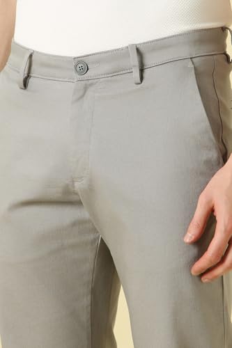 Men Grey Textured Casual Trousers
