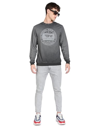 Brand Print Crew Neck Cotton Sweatshirt
