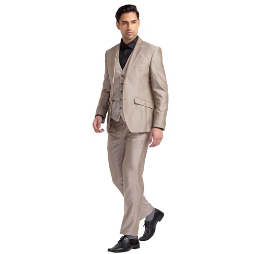 Park Avenue Men's Terry Rayon Blend Business Suit Pants Set (PIDL00259-O6_Dark Brown