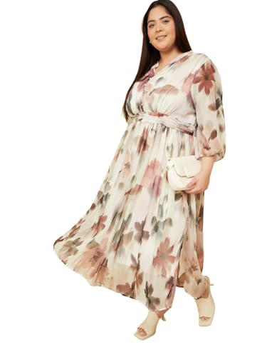 Max Women's Cotton Blend A-Line Below The Knee Dress (DTI3902P_Ivory