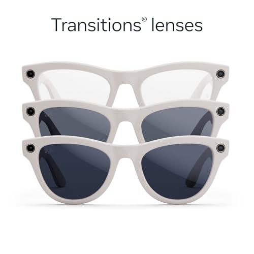 Ray-Ban | Meta Skyler (Gen 1) Shiny Chalky Grey, Transitions® Sapphire Lenses