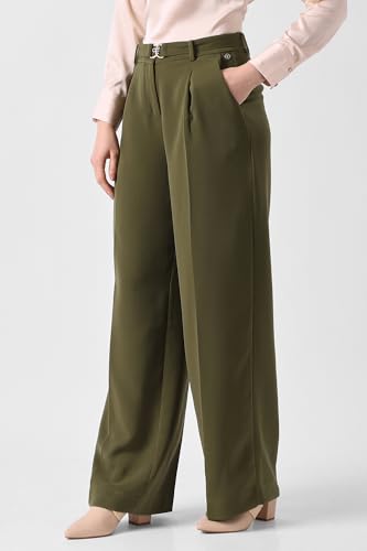 Van Heusen Women's Regular Casual Pants (VWTPFRGFT41313_Olive