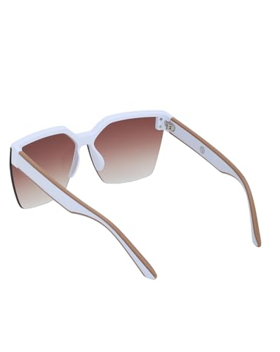 Carlton London Premium White with Brown Toned & UV Protected Lens Oversized Sunglass for women
