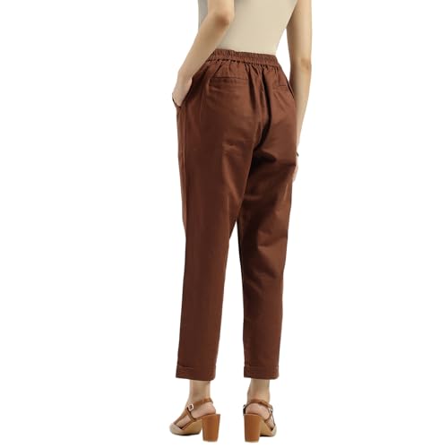 United Colors of Benetton Solid Pants (Size: S)-25A4AGH558X5GBR6 Brown