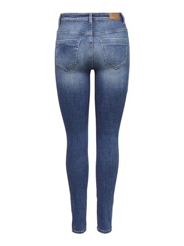 ONLY Women Washed Cotton Blend Skinny Fit Mid Rise Blue Jeans