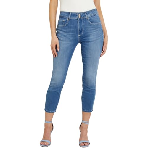 GUESS Eau Mid Solid Mid Rise Jeans Blue