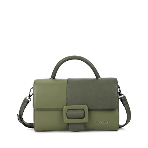 Fastrack Olive play satchel | Faux-Leather Women’s Handbag in olive | Buckle-Flap Design with Dual Carry Options & Spacious Interior
