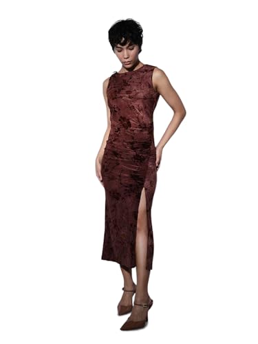 ONLY Women's Regular Fit Maroon Dress