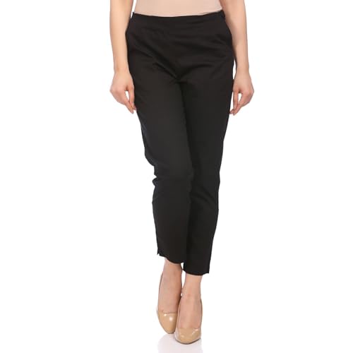 Rangriti Women's Cotton Parallel Bottom (RMMCORE7223_Black_XX-Large)