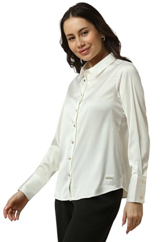 Allen Solly Women's Regular Fit Shirt (AHSFERGF825497_Beige
