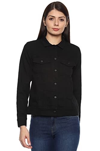 Van Heusen Women's Car Coat (VWJKURGFS55452_Black_2XL)