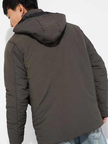 Max URB_N Men Solid Padded Jacket (Brown_L)
