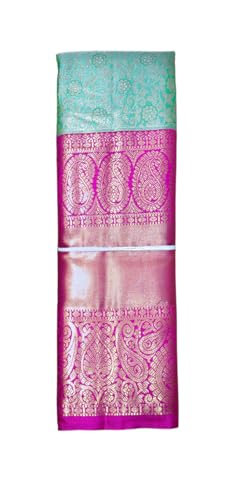 SREE KUMARAN Women's Kanchipuram Silk Pure Pattu Sarees With Blouse (VSK305-1), Blue