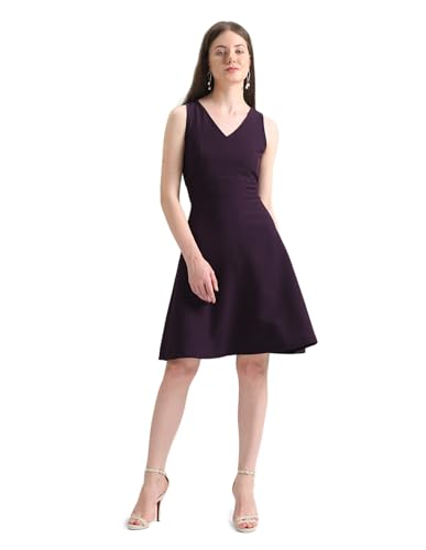 U.S. POLO ASSN. Women's Sleeveless V-Neck Dress (UWSS24DRS113_Purple_XL)