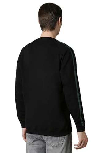 Louis Philippe Men Casual Black Print Sweatshirt