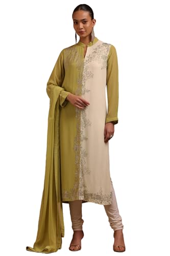 Soch Womens Multicolour Georgette Stone Embellished Salwar Suit