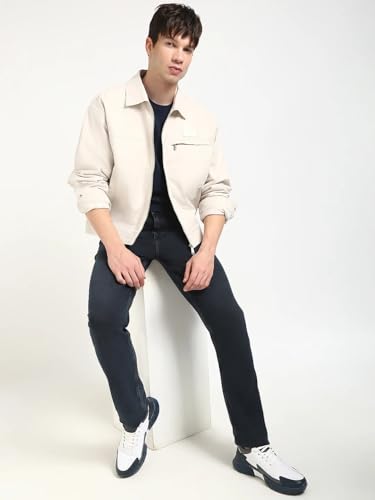 Solid Relaxed Fit Cotton Jacket