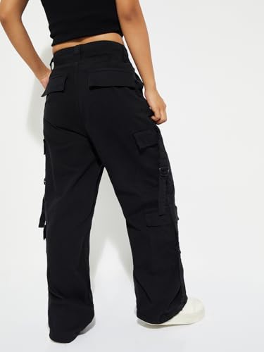 Max URB_N Women Solid Cargos (Black_36)
