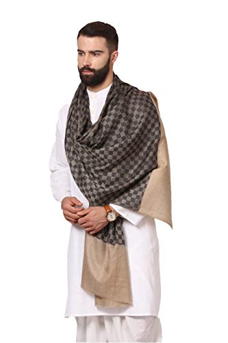 Pashtush Men's Fine Wool Luxury Blended Muffler, Light Weight, Soft and Warm.