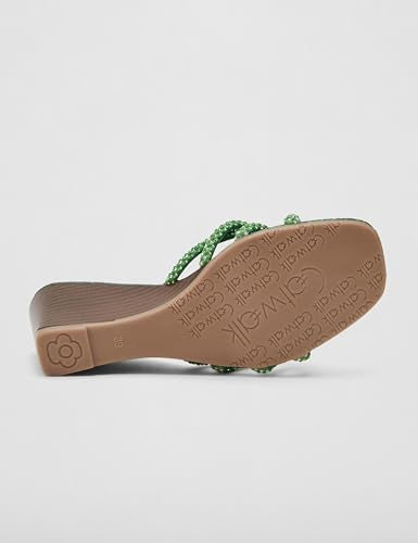 Catwalk Women Stylised SLIP-ON Wedges | For Women & Girls (GREEN,8 UK)