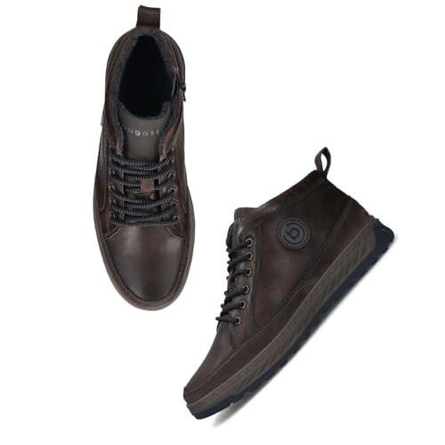 bugatti Exeter Dark Grey Premium Leather Comfort Hightop Sneakers