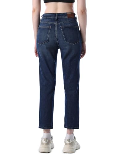 ONLY Women's Solid Slim Fit High Rise Blue Jeans