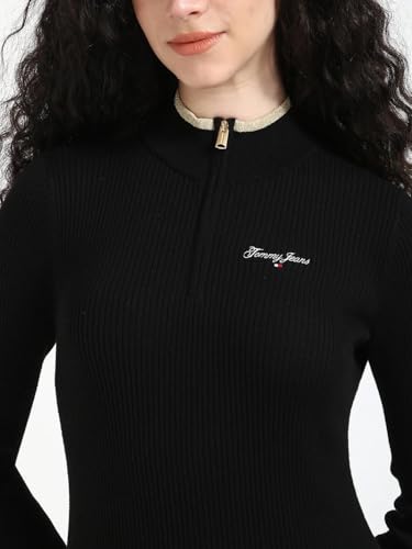 Polyester Half-Zip Neck Bodycon Dress