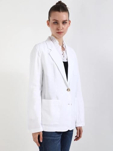 Tommy Hilfiger Women's Regular Blazer (S25HWOT016-38_Th Optic White