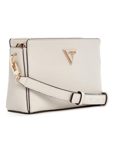 Guess Ivory Solid Meridian Top Zip Crossbody Bag