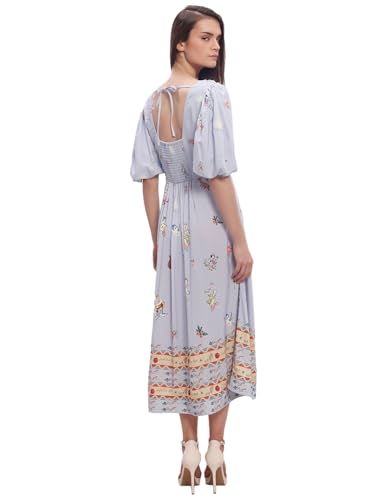 VERO MODA Women's Fit and Flare Blue Dress