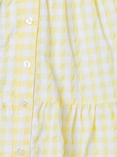 Max Girls Checked A-line Dress (Yellow_2-3 Y)