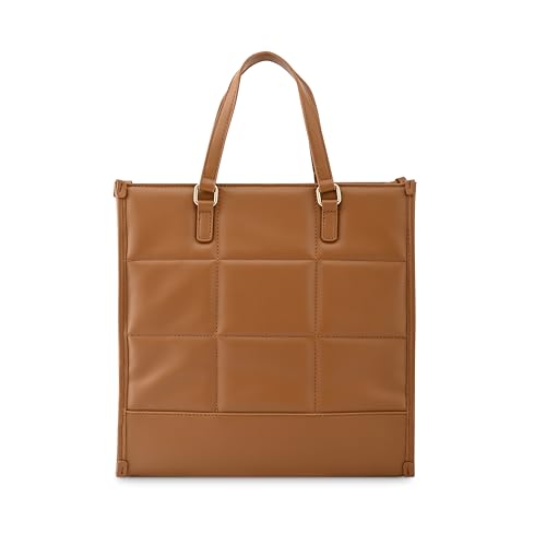 Fastrack PU Zipper Closure Women's Satchel Bag (Brown, LARGE)