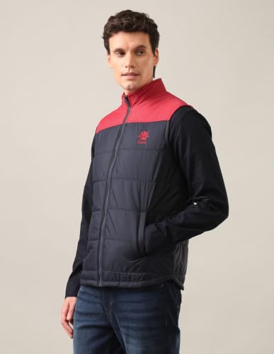 U.S. POLO ASSN. Men's Polycotton Maxi Coat (USJCKS0106_Navy_L)