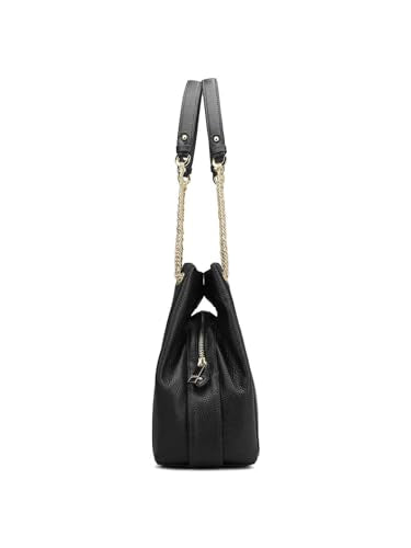 Da Milano Genuine Leather Black Hobo Bag (00846A) (Medium)