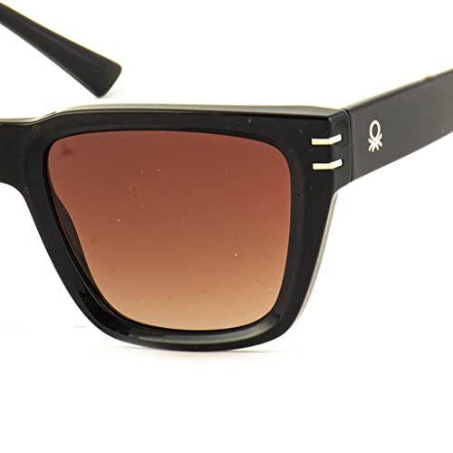 UNITED COLORS OF BENETTON orange lens with gradiant square sunglass full rim black frame