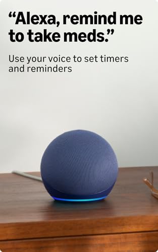 Amazon Echo Dot (5th Gen) | Smart speaker with vibrant sound, Motion Detection, Temperature Sensor, Alexa and Bluetooth| Blue