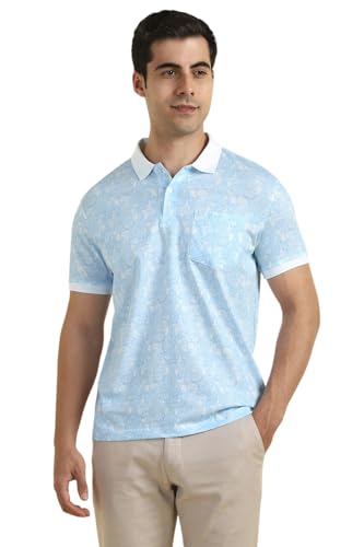 Allen Solly Men's Regular Fit T-Shirt (ASKWQRGFI30791_Light Blue