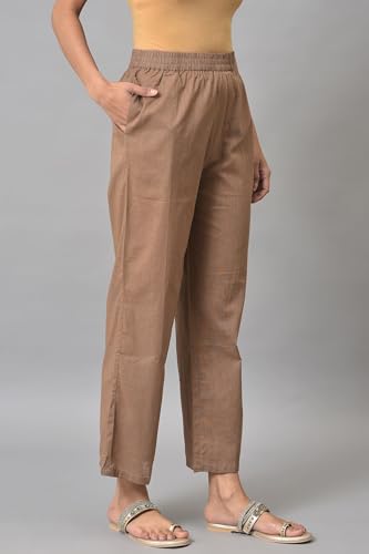W Pure Cotton Strechable Parallel Pants for Women | Pure Cotton Parallel Pants for Women | Trousers for Women | W for Woman