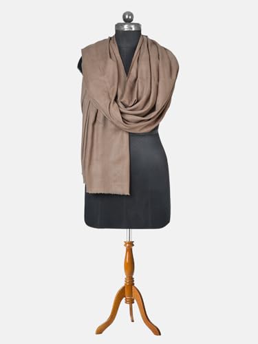 MUFFLY Men's Fine Wool Solid Shawl, Extra Soft Warm - Light Weight,Brown size-40 inch*80 inch