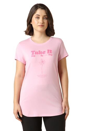 Van Heusen Women Front Print Lounge T-Shirt - Round Neck, Short Sleeve, Ultra Soft