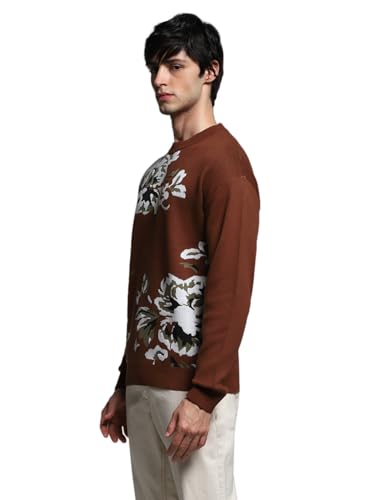 Jack & Jones Men's Regular Fit Brown Sweater