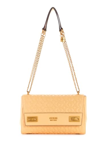 Guess Pale Peach Quilted Katey Flap Shoulder Bag