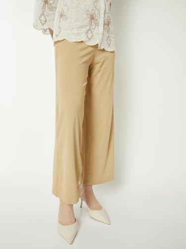 Max Women Ribbed Trousers (Beige_L)