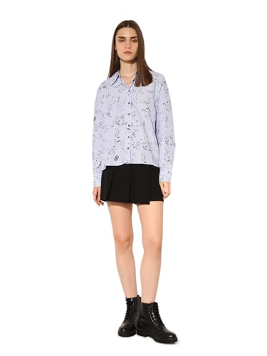 ONLY Women's Regular Fit Blue Shirt