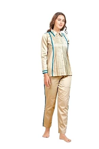 STORIES OF BANNO'S SWAGGER | Women Cotton Solid Coord Set | Pajama Set | Coord Set for Women Beige