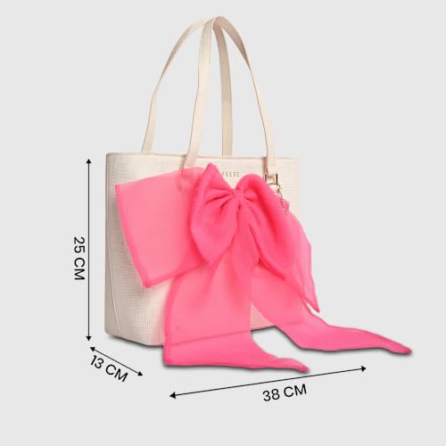 Caprese X Emily in Paris Ellen Large Tote Shoulder Bag for Women with Multi-Compartment Interior, Handbag for Work, Travel & Occasion& Exclusive Parisian Metal Charm