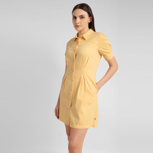 Levi's Women's Cotton A-Line Above The Knee Dress (Yellow)