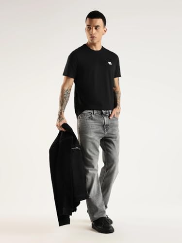 Calvin Klein Jeans Solid Regular Fit Cotton T Shirt Black